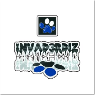 Invader Blue Paws Posters and Art